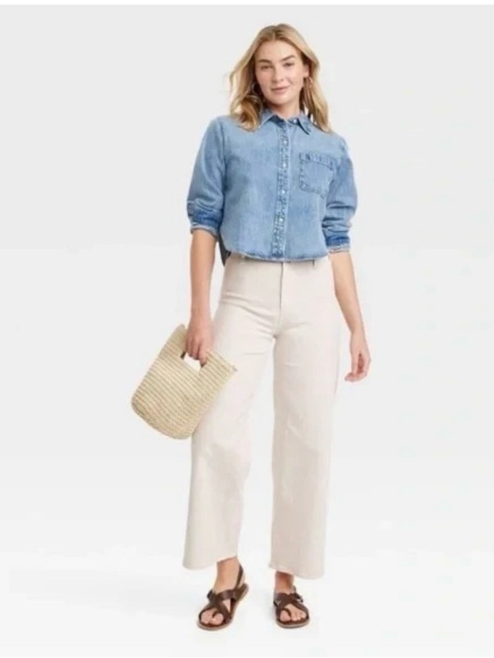 Universal Thread Wide Leg Jeans in Light Cream